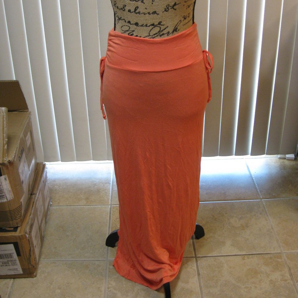 NWT Guess coral pink orange long maxi skirt XS extra small